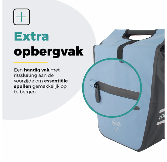 Voltano E-bike Shopper Fietstas - Ice Blauw / Zwart - 27 Liter