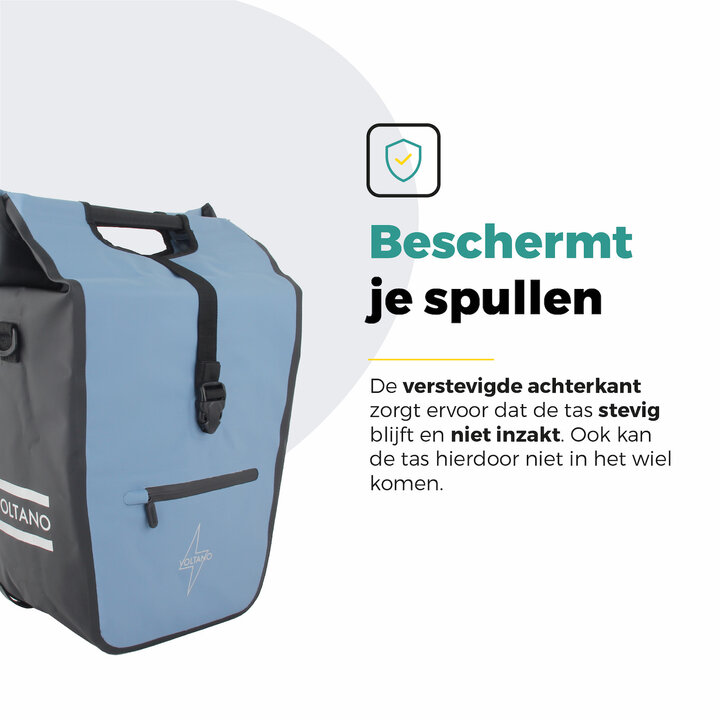 Voltano E-bike Shopper Fietstas - Ice Blauw / Zwart - 27 Liter