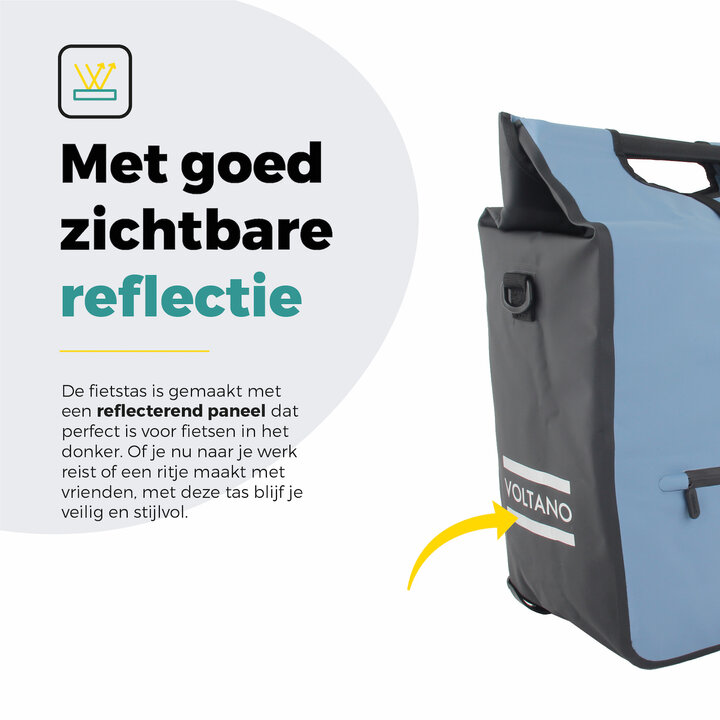 Voltano E-bike Shopper Fietstas - Ice Blauw / Zwart - 27 Liter