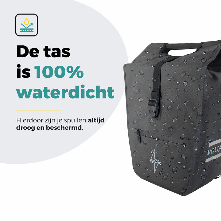 Voltano E-bike Shopper Fietstas - Zwart - 27 Liter