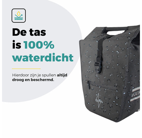 Voltano E-bike Shopper Fietstas - Zwart - 27 Liter