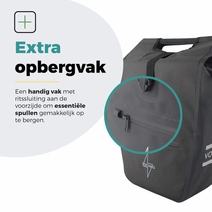 Voltano E-bike Shopper Fietstas - Zwart - 27 Liter