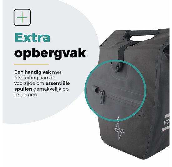 Voltano E-bike Shopper Fietstas - Zwart - 27 Liter