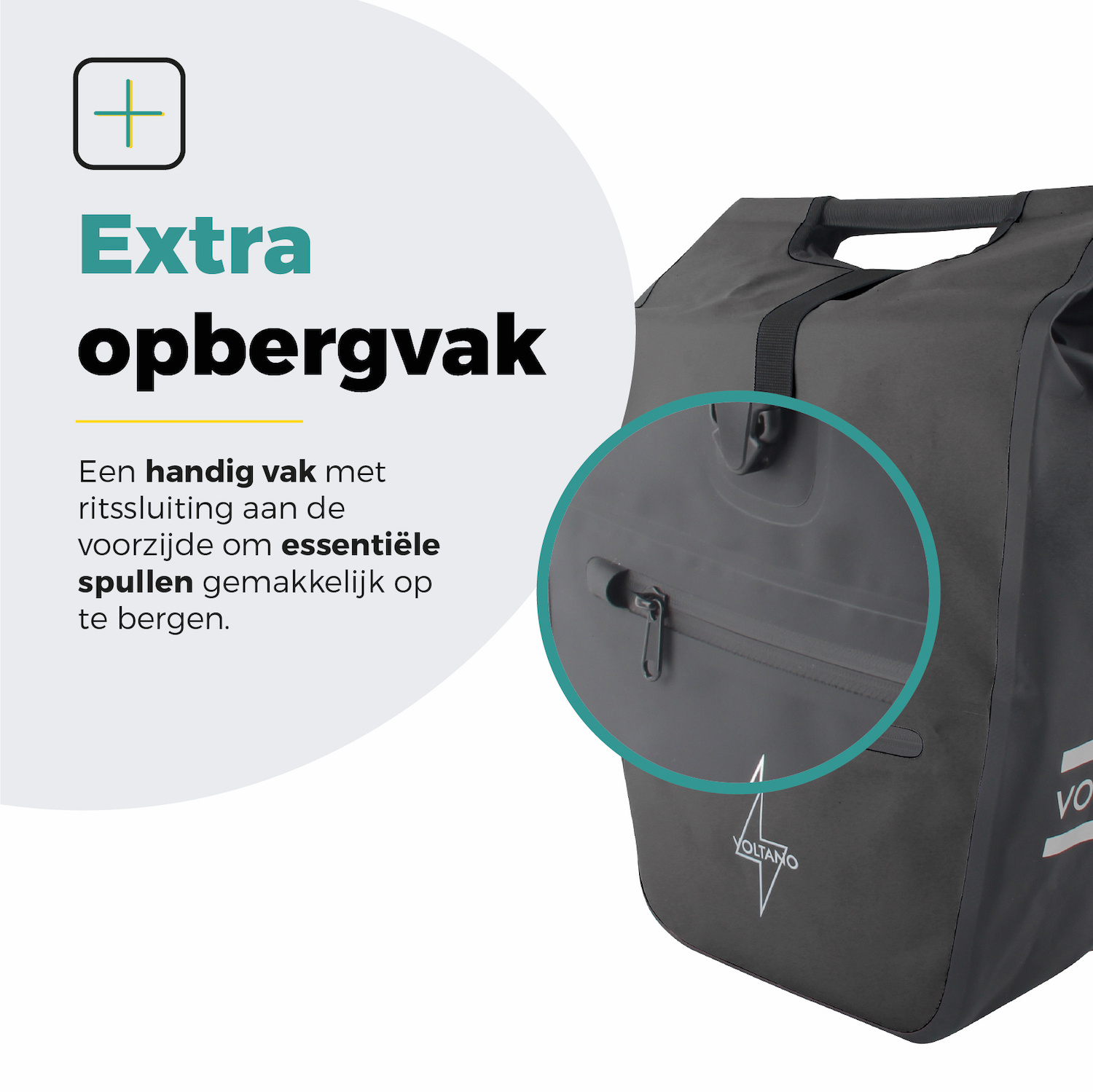 Voltano E-bike Shopper Fietstas - Zwart - 27 Liter