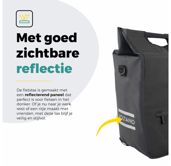 Voltano E-bike Shopper Fietstas - Zwart - 27 Liter