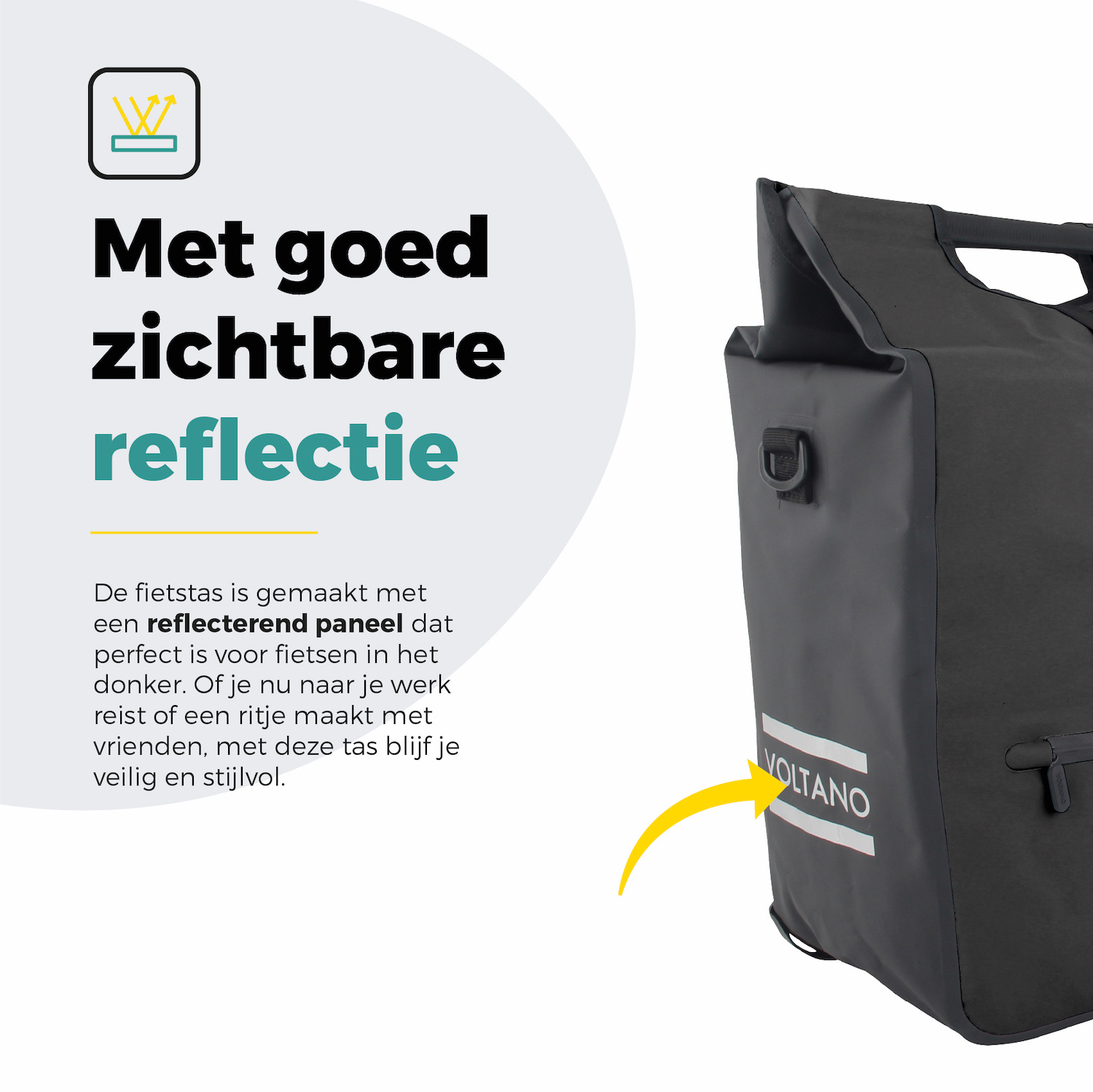 Voltano E-bike Shopper Fietstas - Zwart - 27 Liter