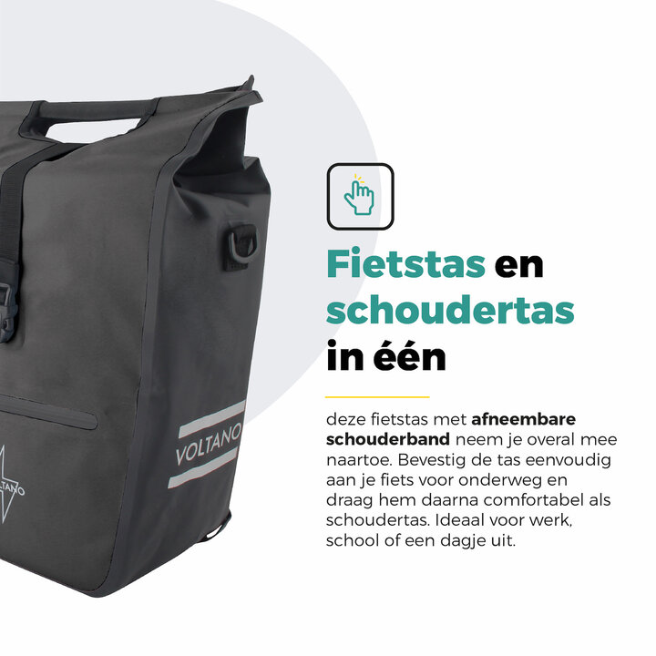 Voltano E-bike Shopper Fietstas - Zwart - 27 Liter