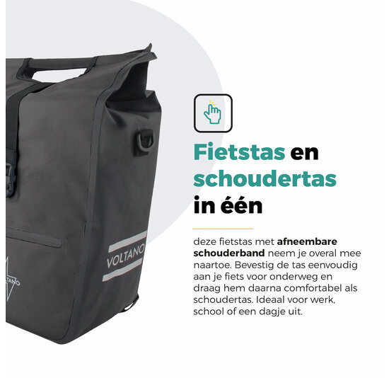 Voltano E-bike Shopper Fietstas - Zwart - 27 Liter
