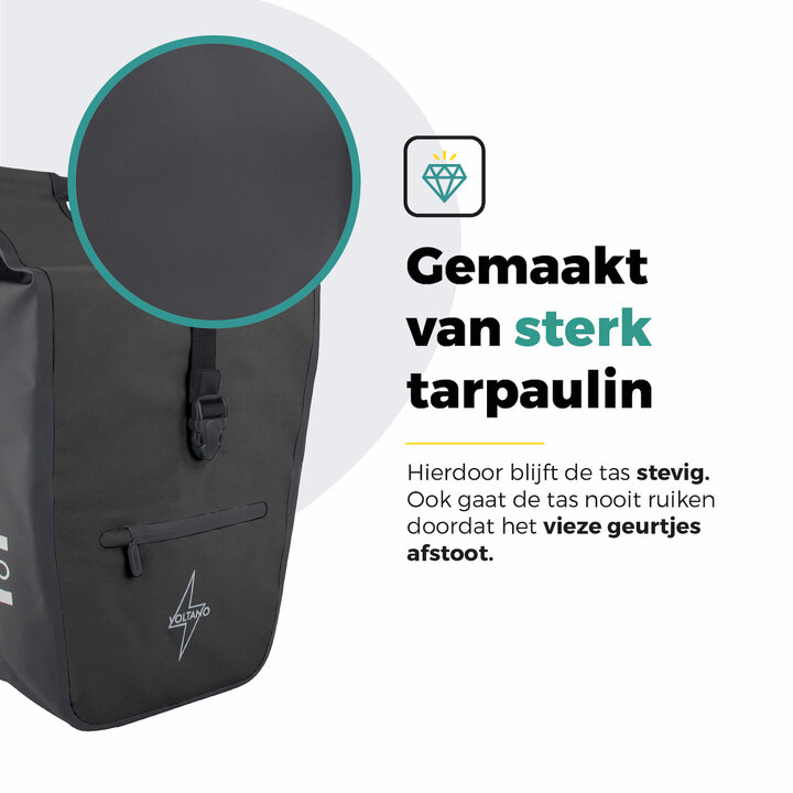 Voltano E-bike Shopper Fietstas - Zwart - 27 Liter