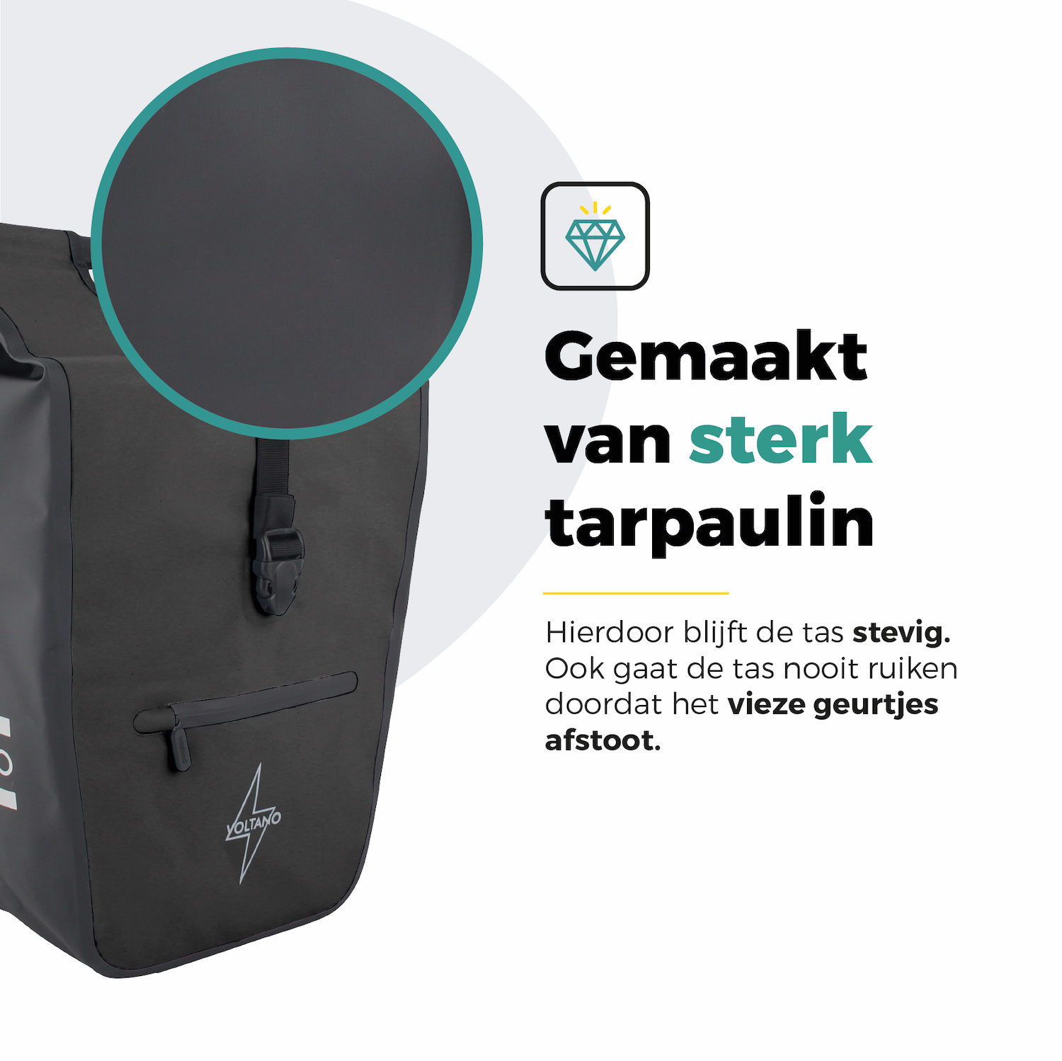Voltano E-bike Shopper Fietstas - Zwart - 27 Liter