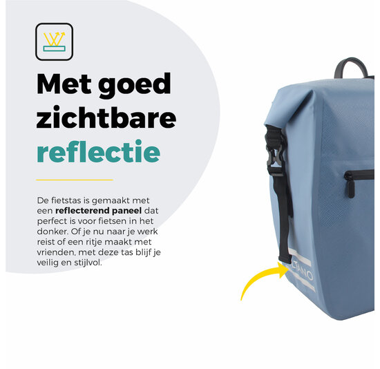 Voltano Enkele Fietstas Set E-bike - Ice Blauw - 46 Liter