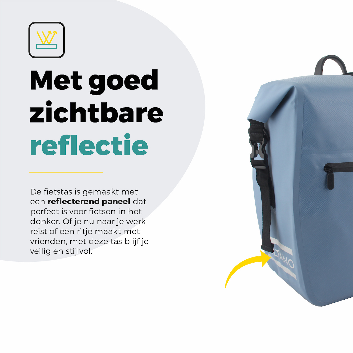 Voltano Enkele Fietstas Set E-bike - Ice Blauw - 46 Liter