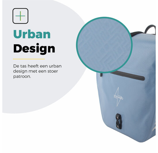 Voltano Enkele Fietstas Set E-bike - Ice Blauw - 46 Liter