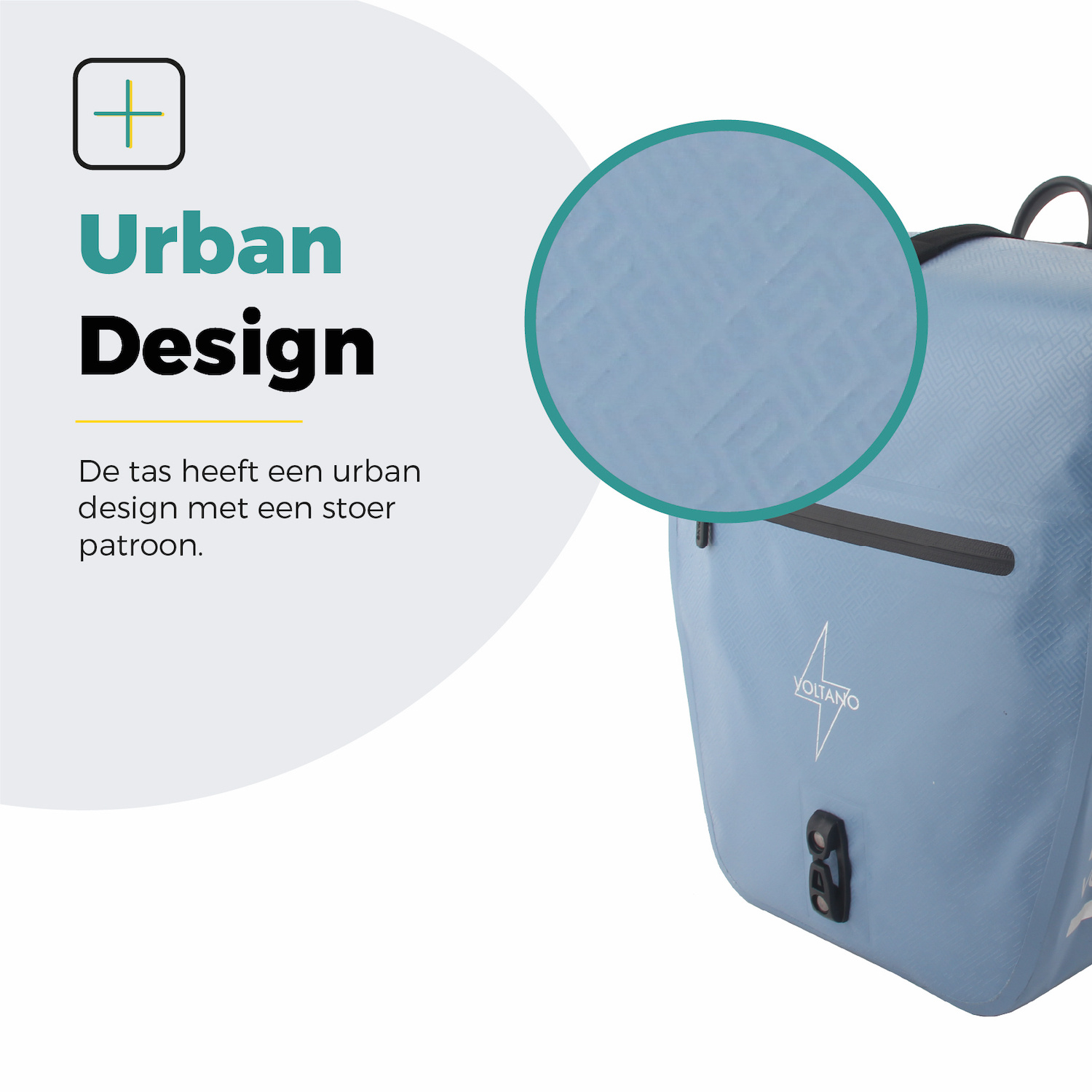 Voltano Enkele Fietstas Set E-bike - Ice Blauw - 46 Liter