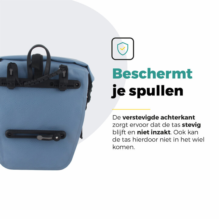 Voltano Enkele Fietstas Set E-bike - Ice Blauw - 46 Liter