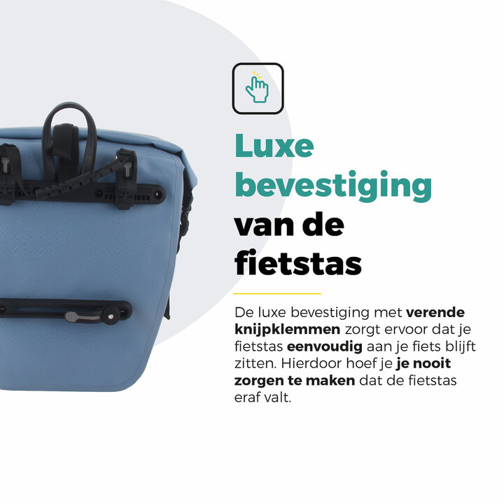 Voltano Enkele Fietstas Set E-bike - Ice Blauw - 46 Liter