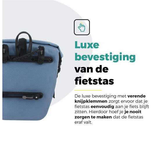 Voltano Enkele Fietstas Set E-bike - Ice Blauw - 46 Liter