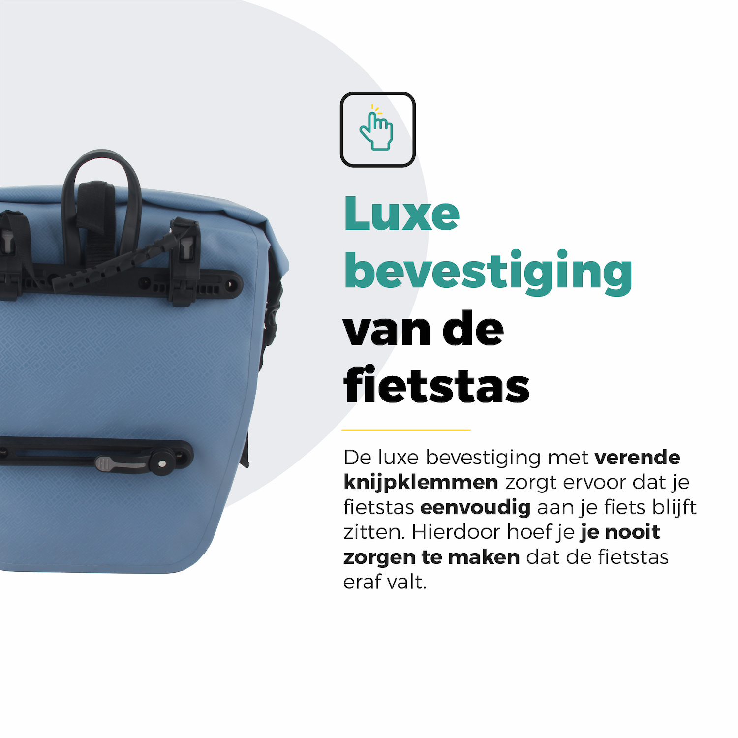 Voltano Enkele Fietstas Set E-bike - Ice Blauw - 46 Liter