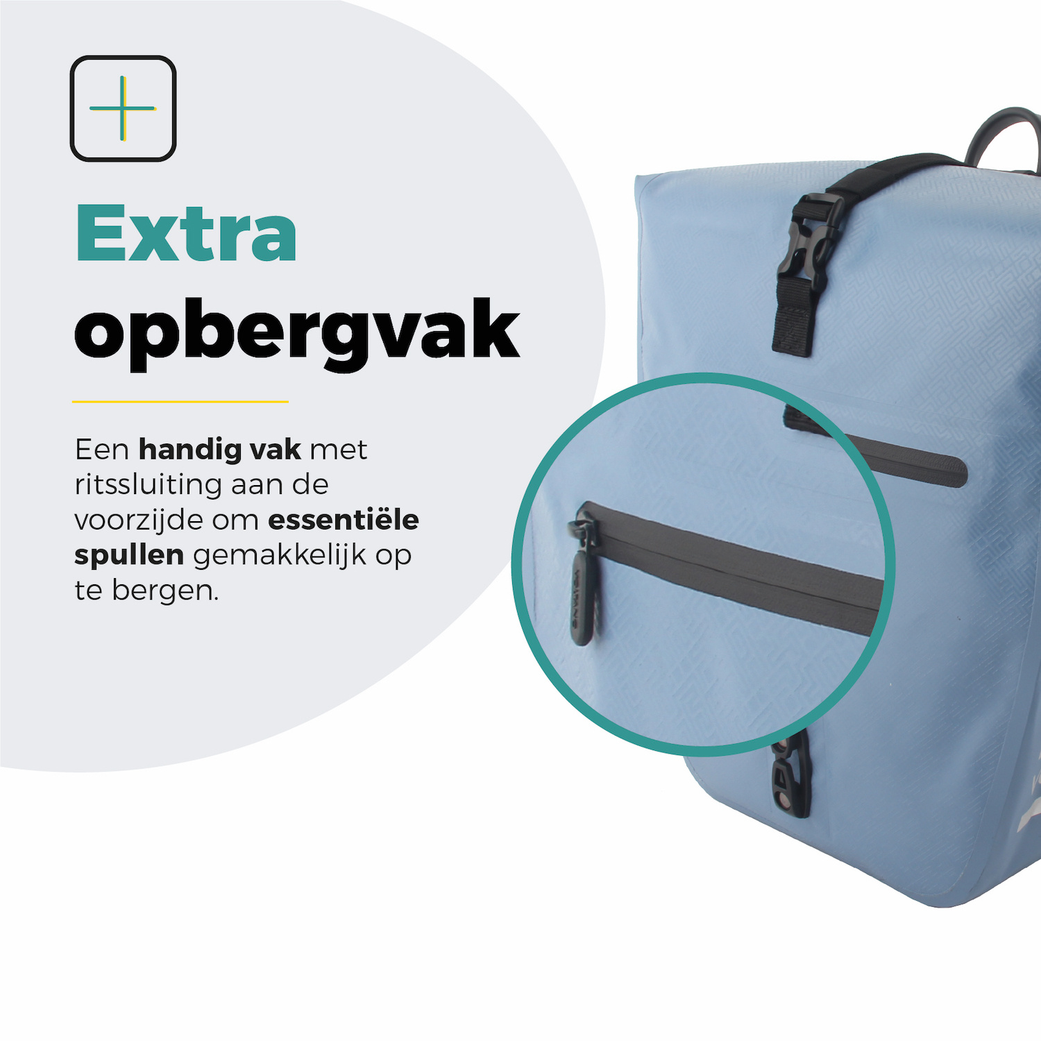 Voltano Enkele Fietstas Set E-bike - Ice Blauw - 46 Liter