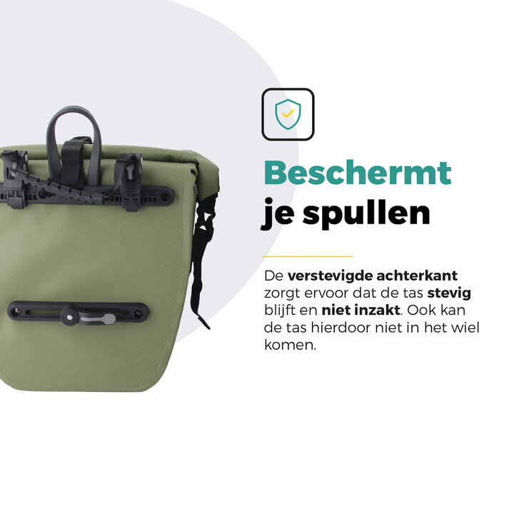 Voltano Enkele Fietstas Set E-bike - Olijf Groen - 46 Liter