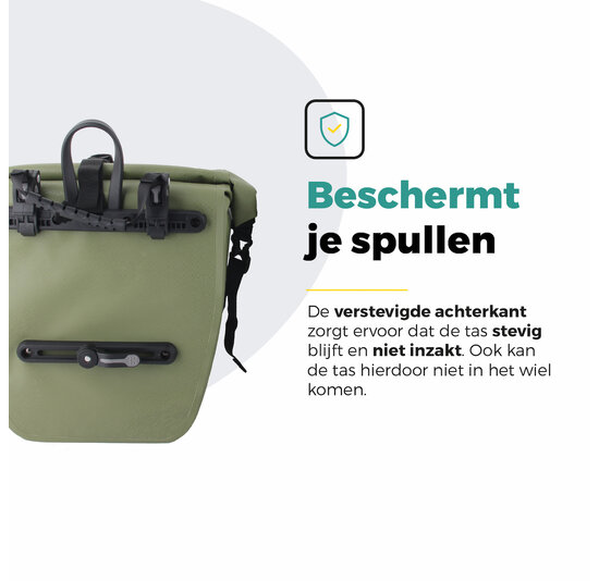 Voltano Enkele Fietstas Set E-bike - Olijf Groen - 46 Liter