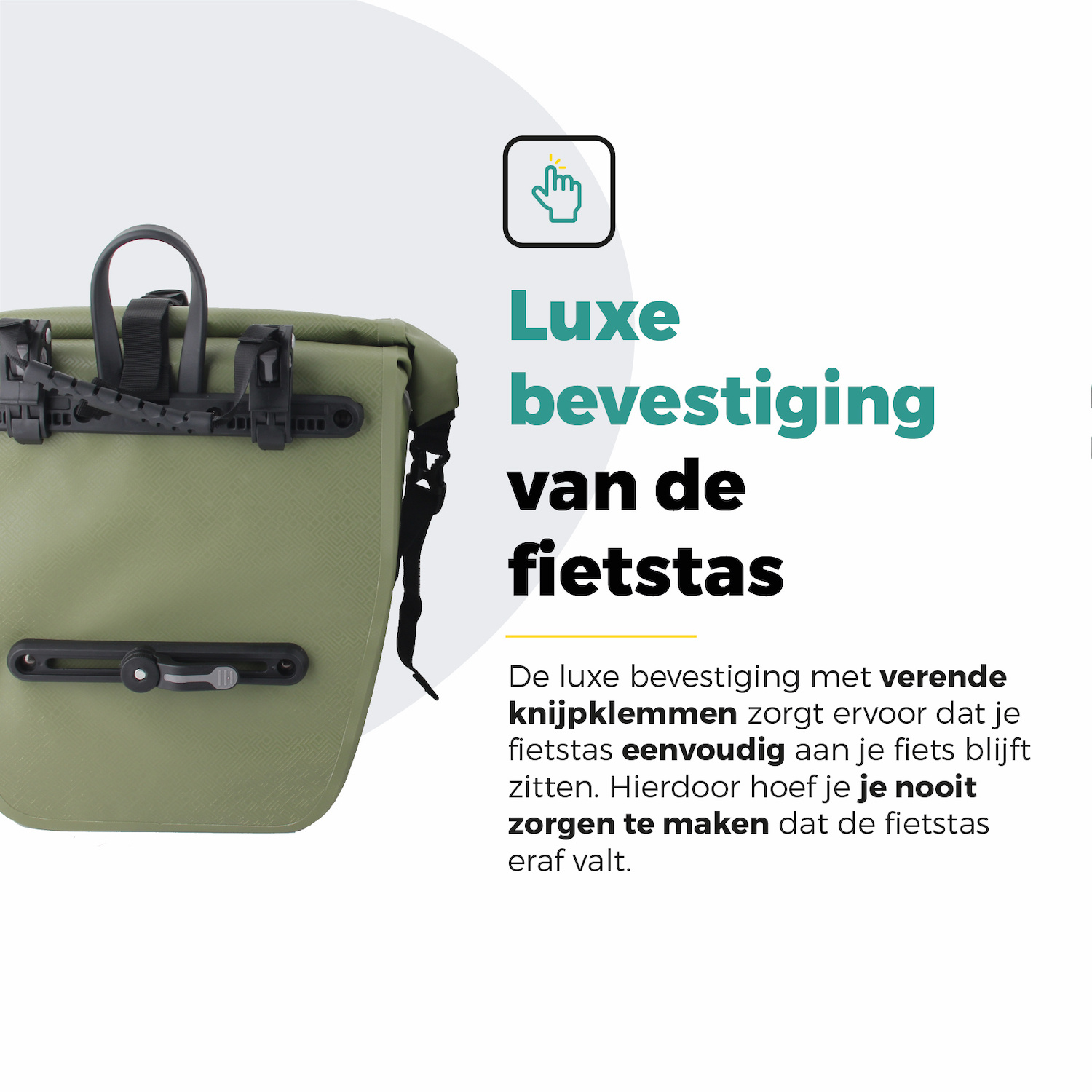 Voltano Enkele Fietstas Set E-bike - Olijf Groen - 46 Liter