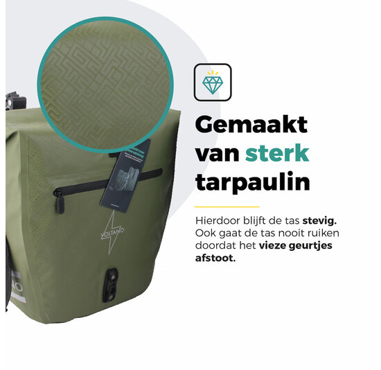 Voltano Enkele Fietstas Set E-bike - Olijf Groen - 46 Liter