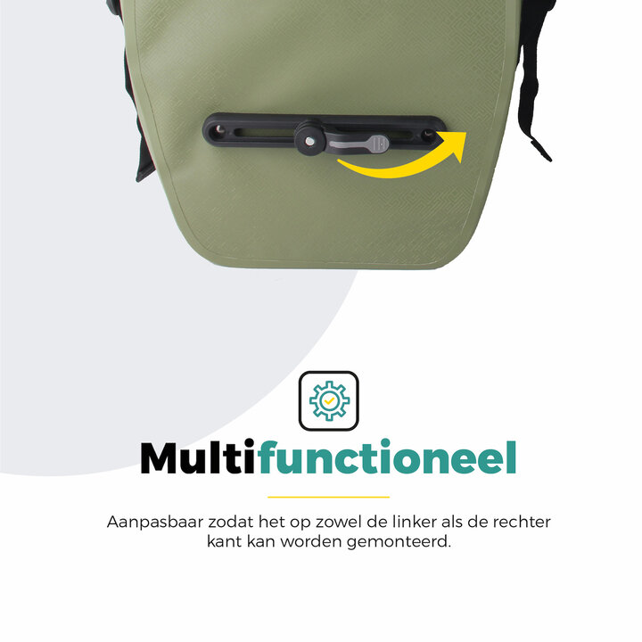 Voltano Enkele Fietstas Set E-bike - Olijf Groen - 46 Liter