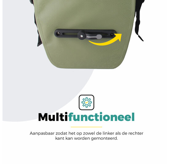 Voltano Enkele Fietstas Set E-bike - Olijf Groen - 46 Liter