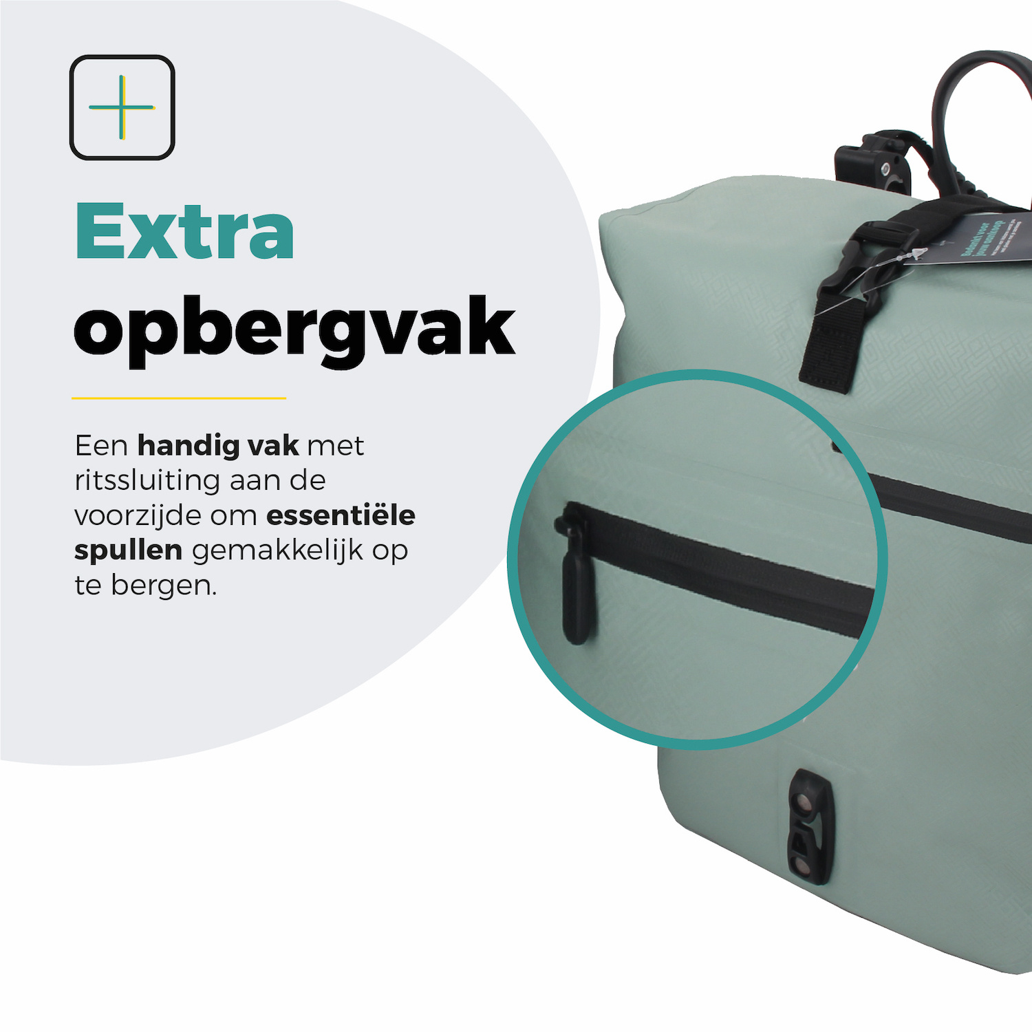 Voltano Enkele Fietstas Set E-bike - Mint Groen - 46 Liter