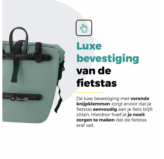 Voltano Enkele Fietstas Set E-bike - Mint Groen - 46 Liter