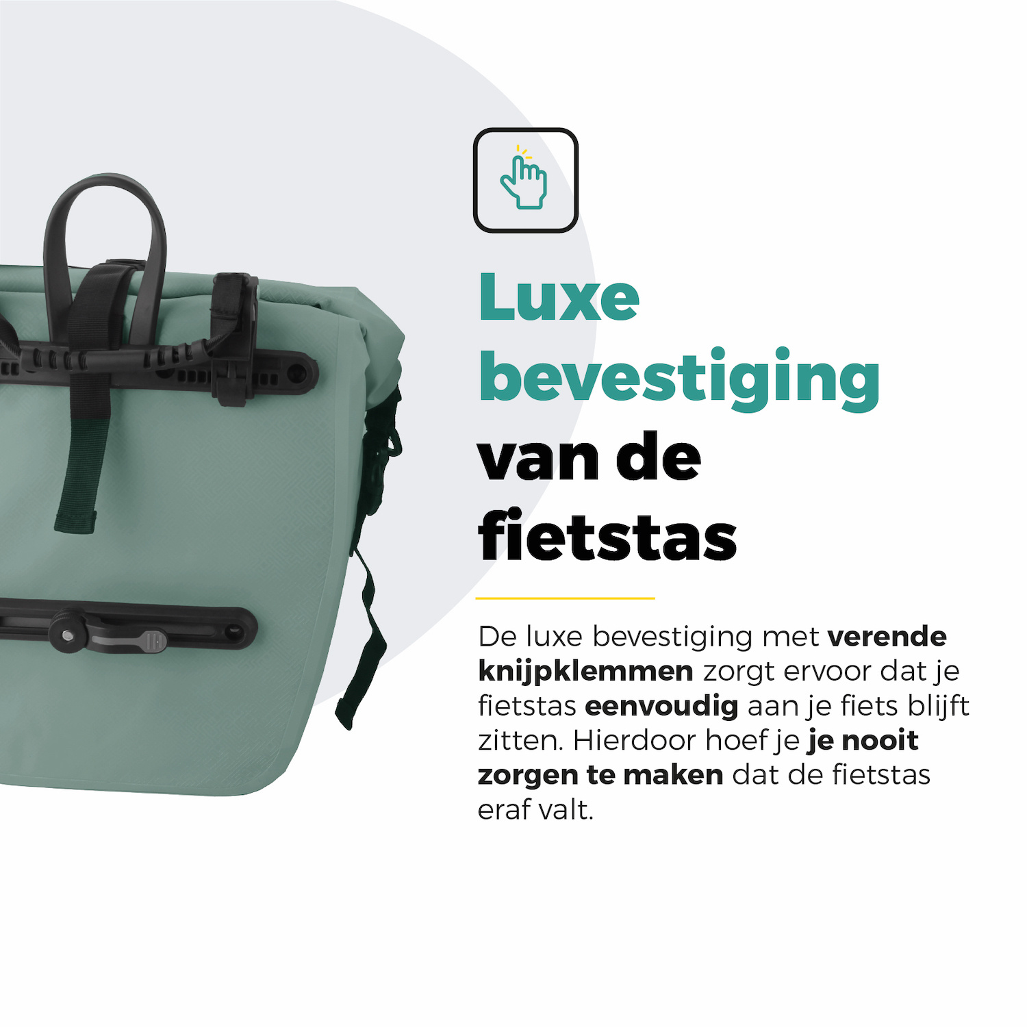 Voltano Enkele Fietstas Set E-bike - Mint Groen - 46 Liter