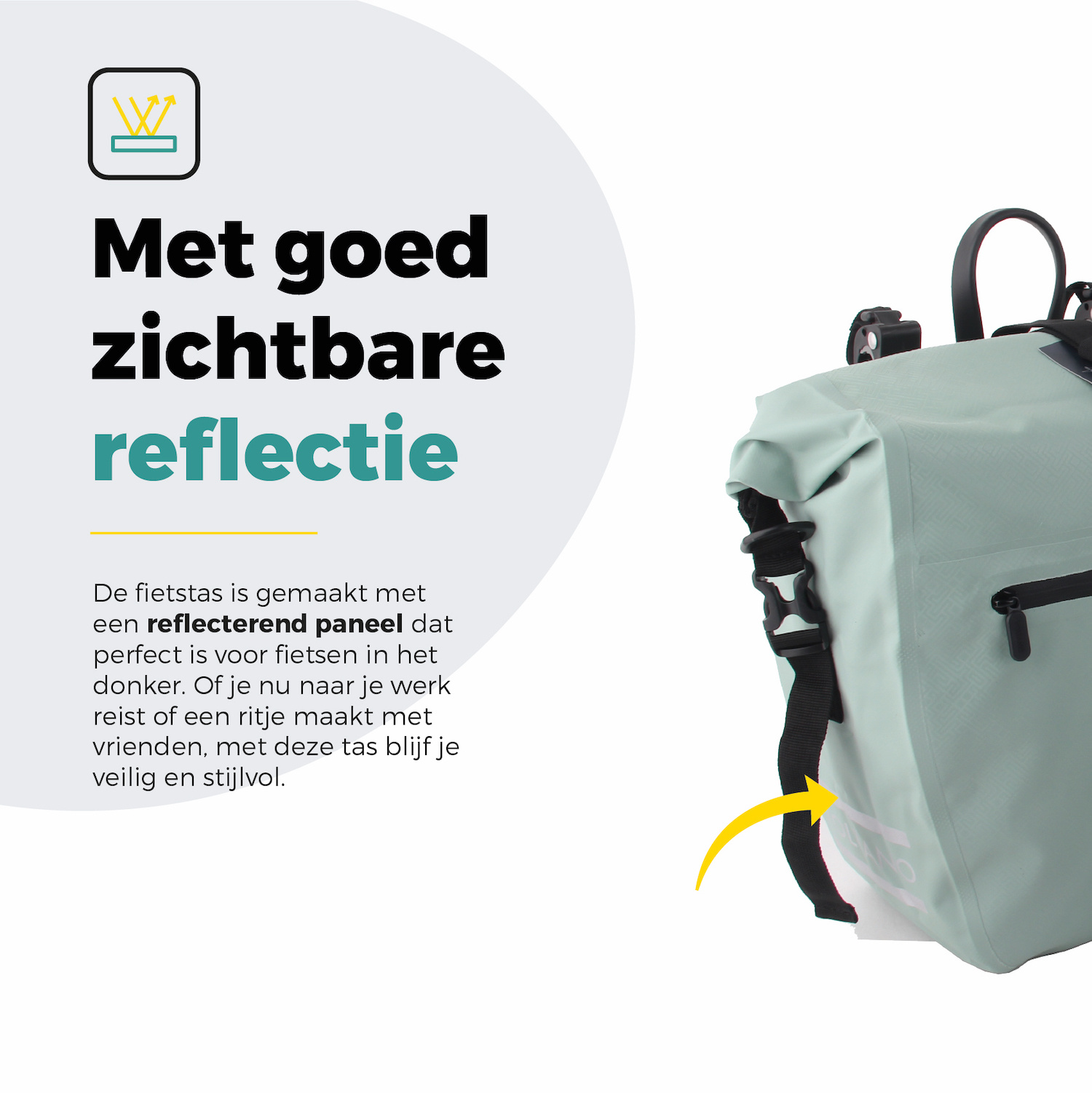 Voltano Enkele Fietstas Set E-bike - Mint Groen - 46 Liter