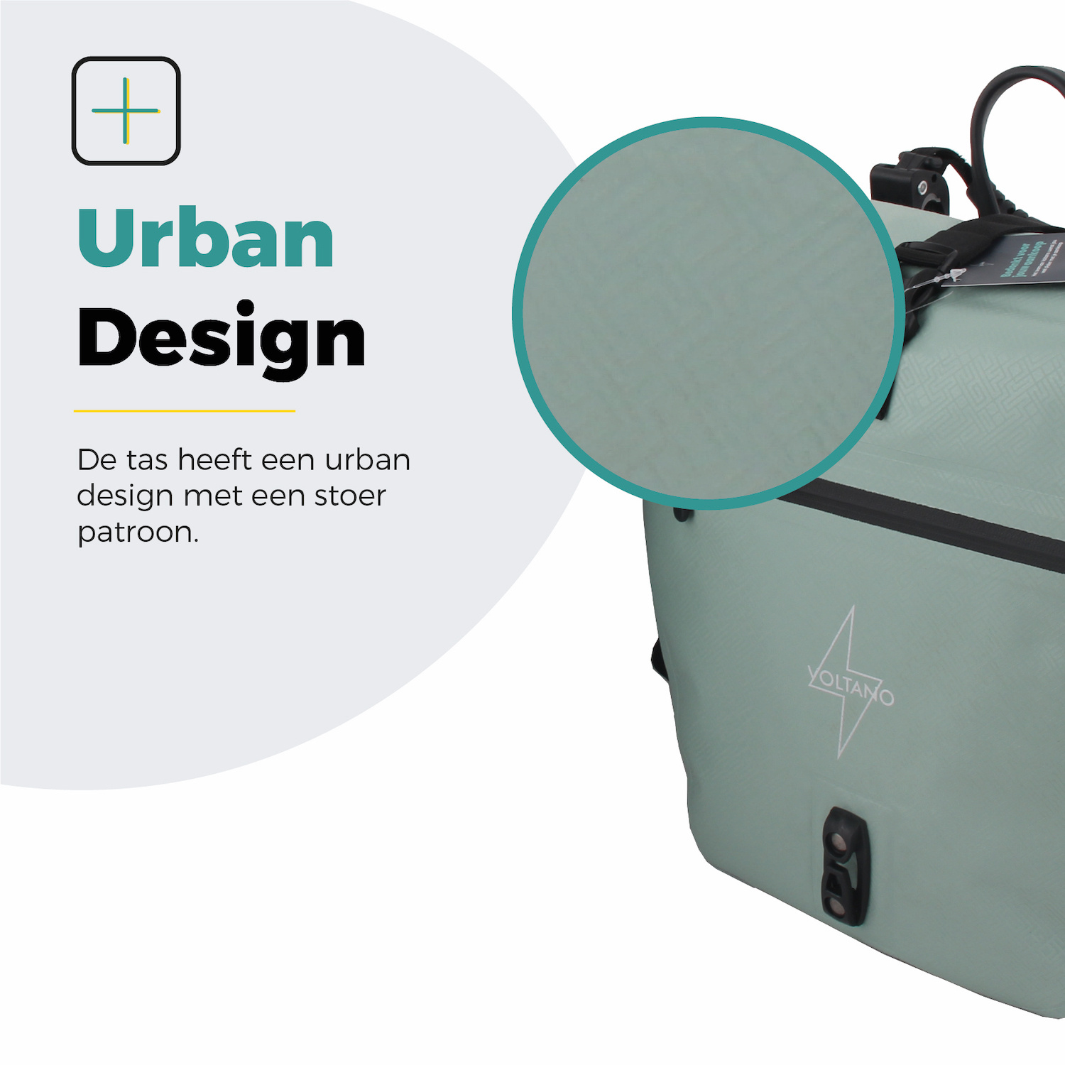 Voltano Enkele Fietstas Set E-bike - Mint Groen - 46 Liter