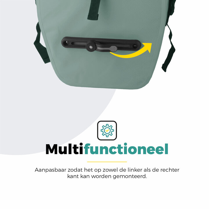 Voltano Enkele Fietstas Set E-bike - Mint Groen - 46 Liter