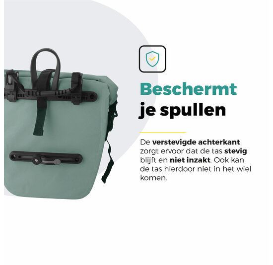 Voltano Enkele Fietstas Set E-bike - Mint Groen - 46 Liter