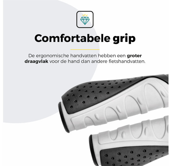 Voltano Ergonomische Fietshandvatten Zwart Grijs - 132 / 92 MM