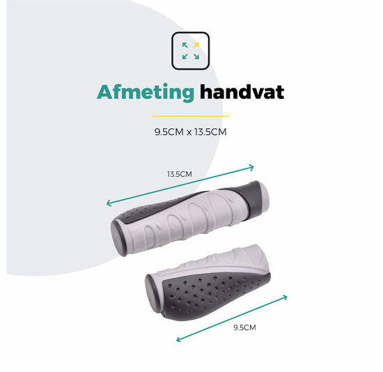 Voltano Ergonomische Fietshandvatten Zwart Grijs - 132 / 92 MM