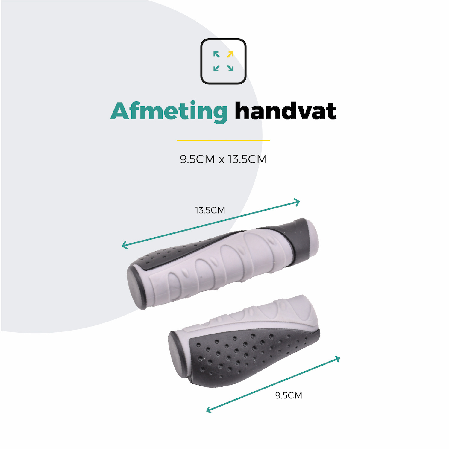 Voltano Ergonomische Fietshandvatten Zwart Grijs - 132 / 92 MM