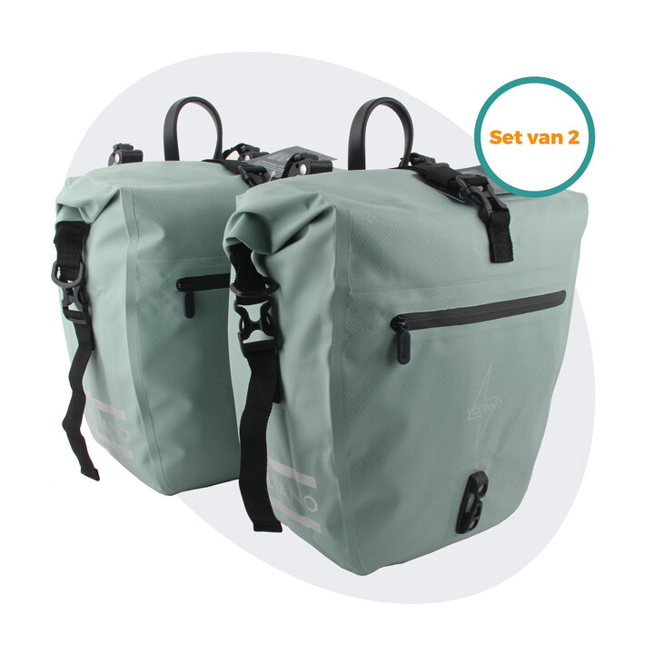 Voltano Enkele Fietstas Set E-bike - Mint Groen - 46 Liter