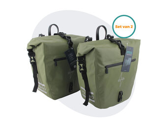 Voltano Enkele Fietstas Set E-bike - Olijf Groen - 46 Liter