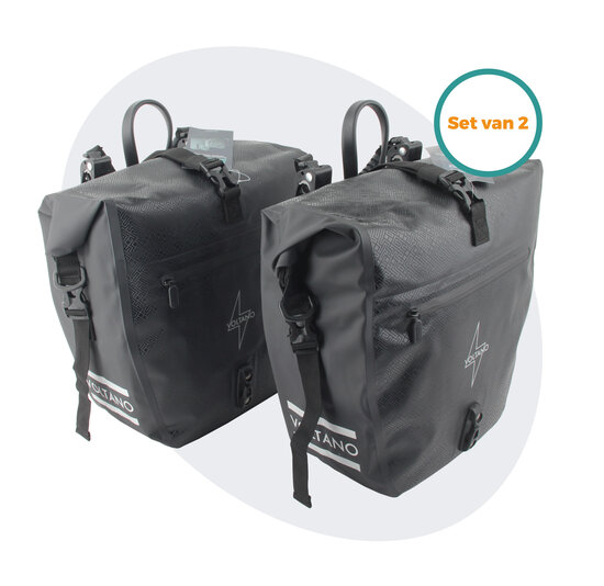 Voltano Enkele Fietstas Set E-bike - Zwart - 46 Liter