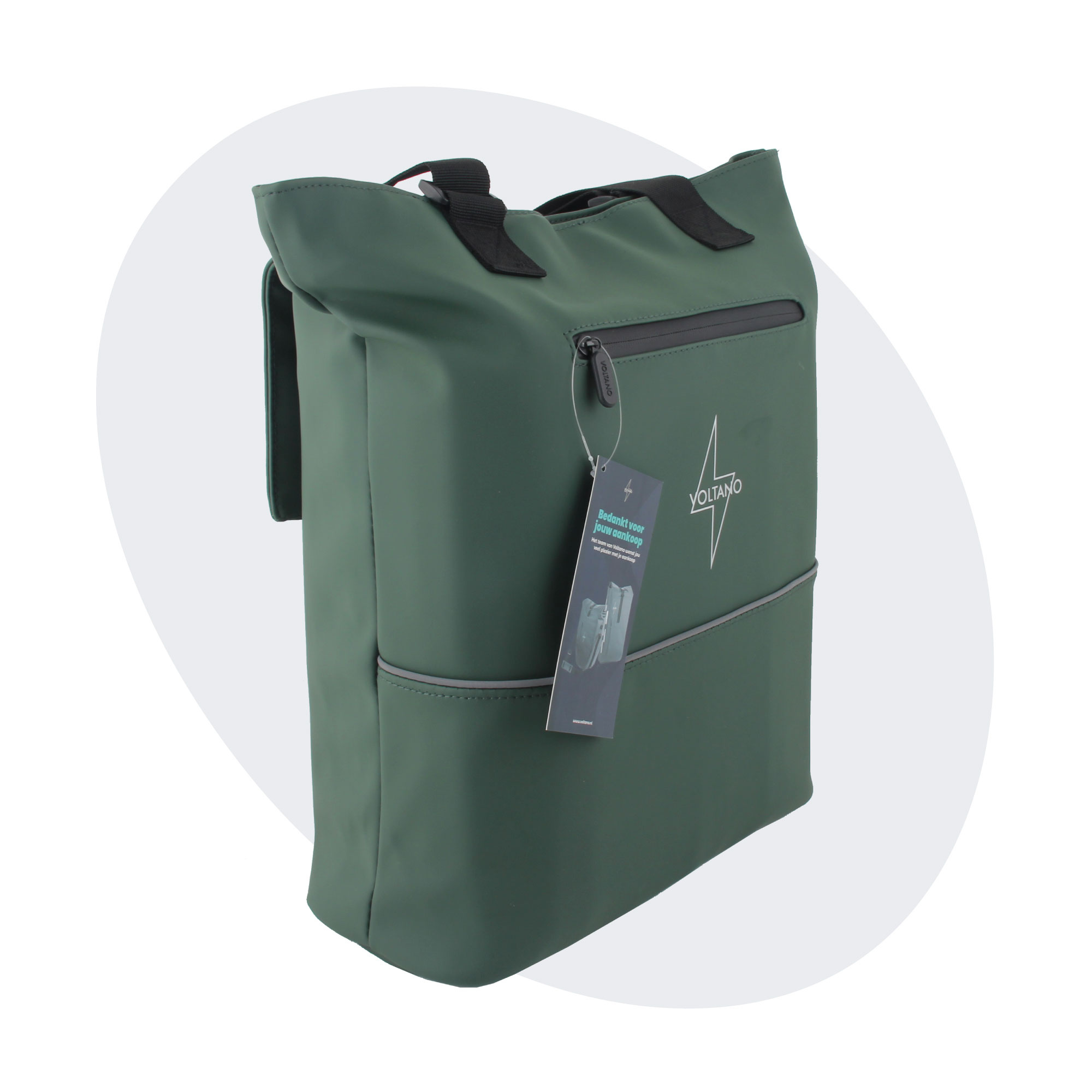 Voltano Voltano E-bike City Shopper - Olijf Groen - 22 Liter