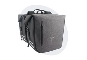 Voltano Dubbele Fietstas Rolltop Luxe E-bike - Zwart / Grijs