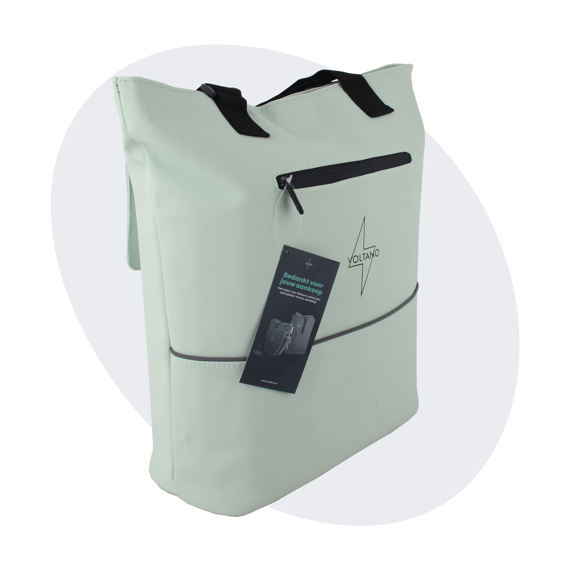 Voltano E-bike City Shopper - Mint Groen - 22 Liter