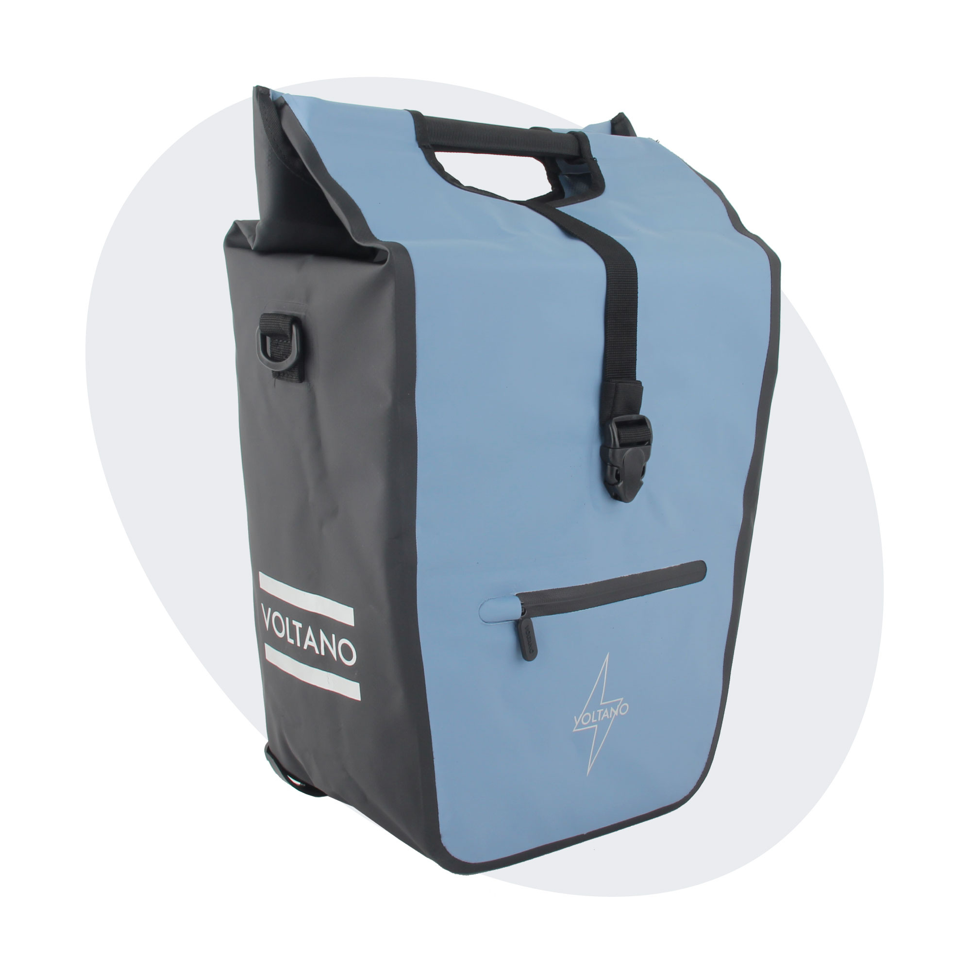 Voltano E-bike Shopper Fietstas - Ice Blauw / Zwart - 27 Liter