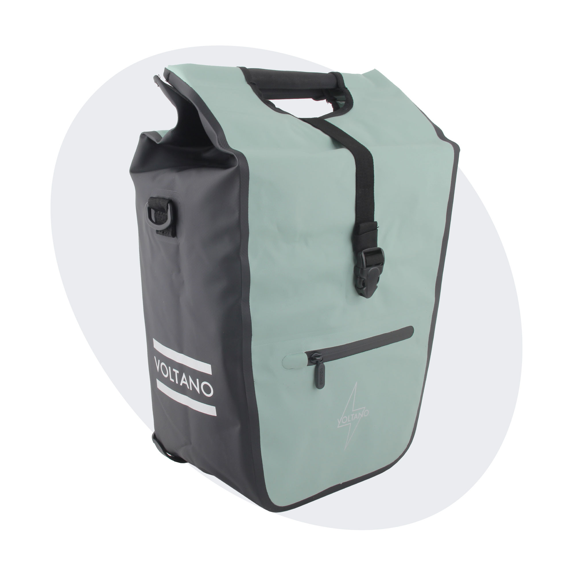 Voltano E-bike Shopper Fietstas - Mintgroen / Zwart - 27 Liter