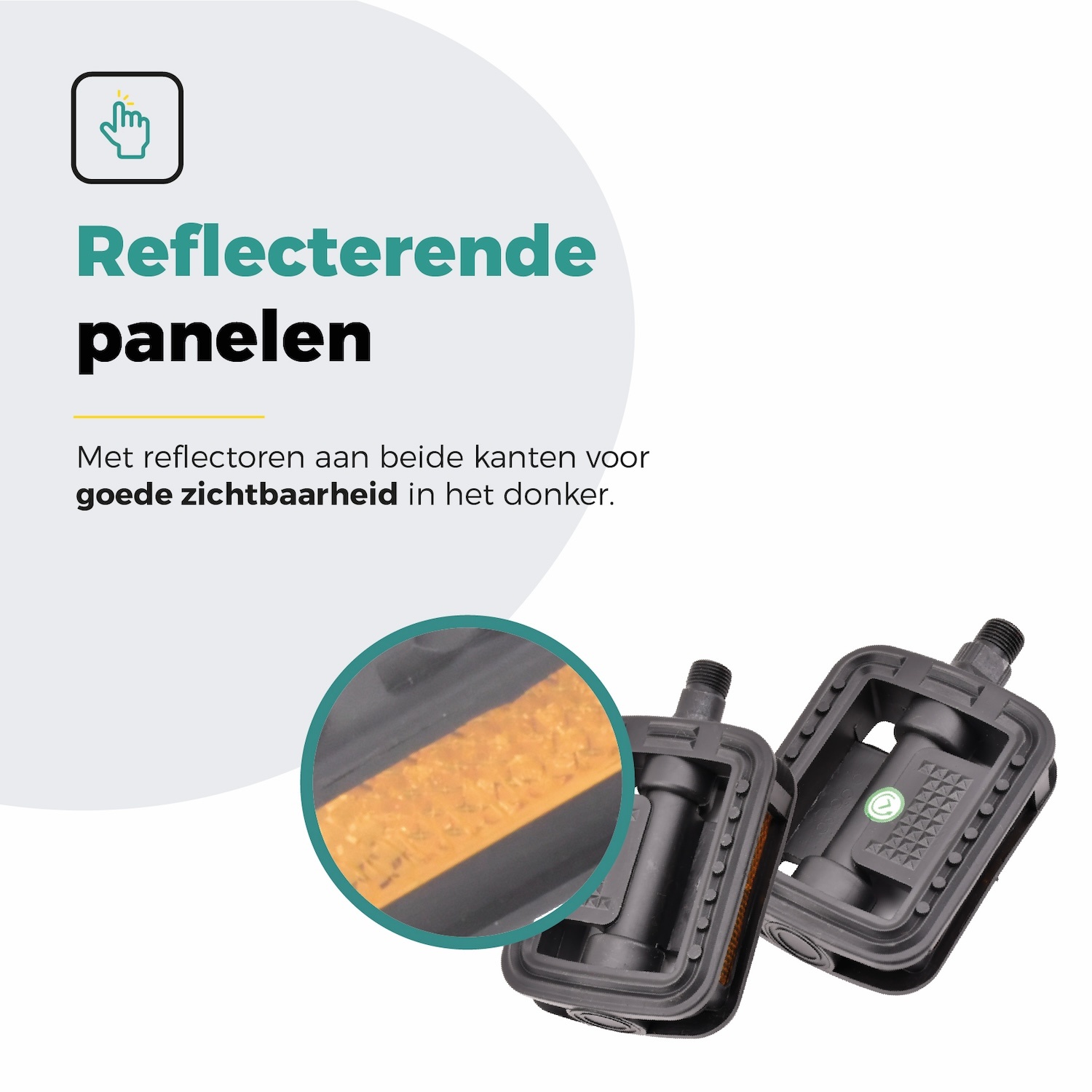 Voltano Antislip E-bike Fietspedalen 421115 Zwart - Universeel - Reflectoren