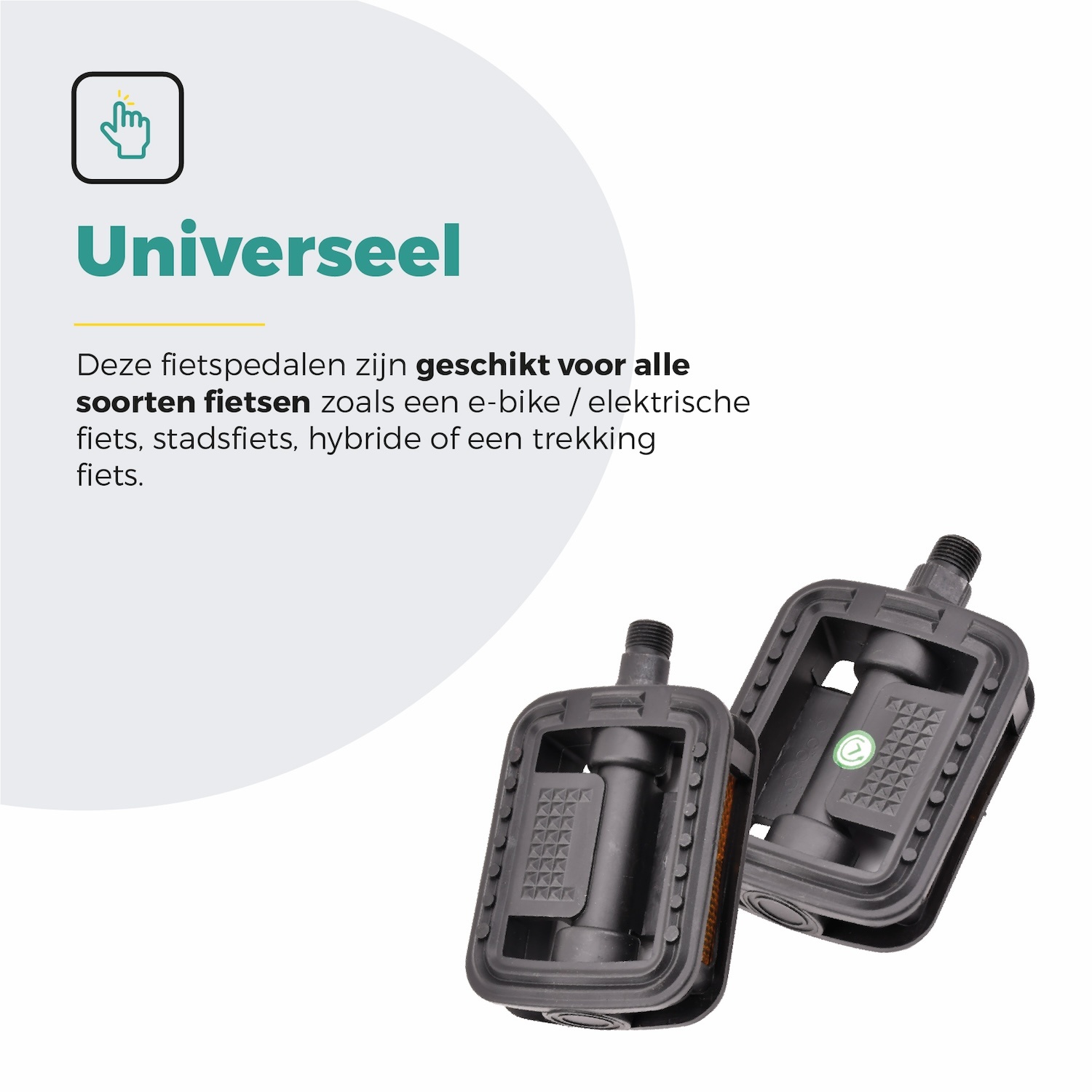 Voltano Antislip E-bike Fietspedalen 421115 Zwart - Universeel - Reflectoren
