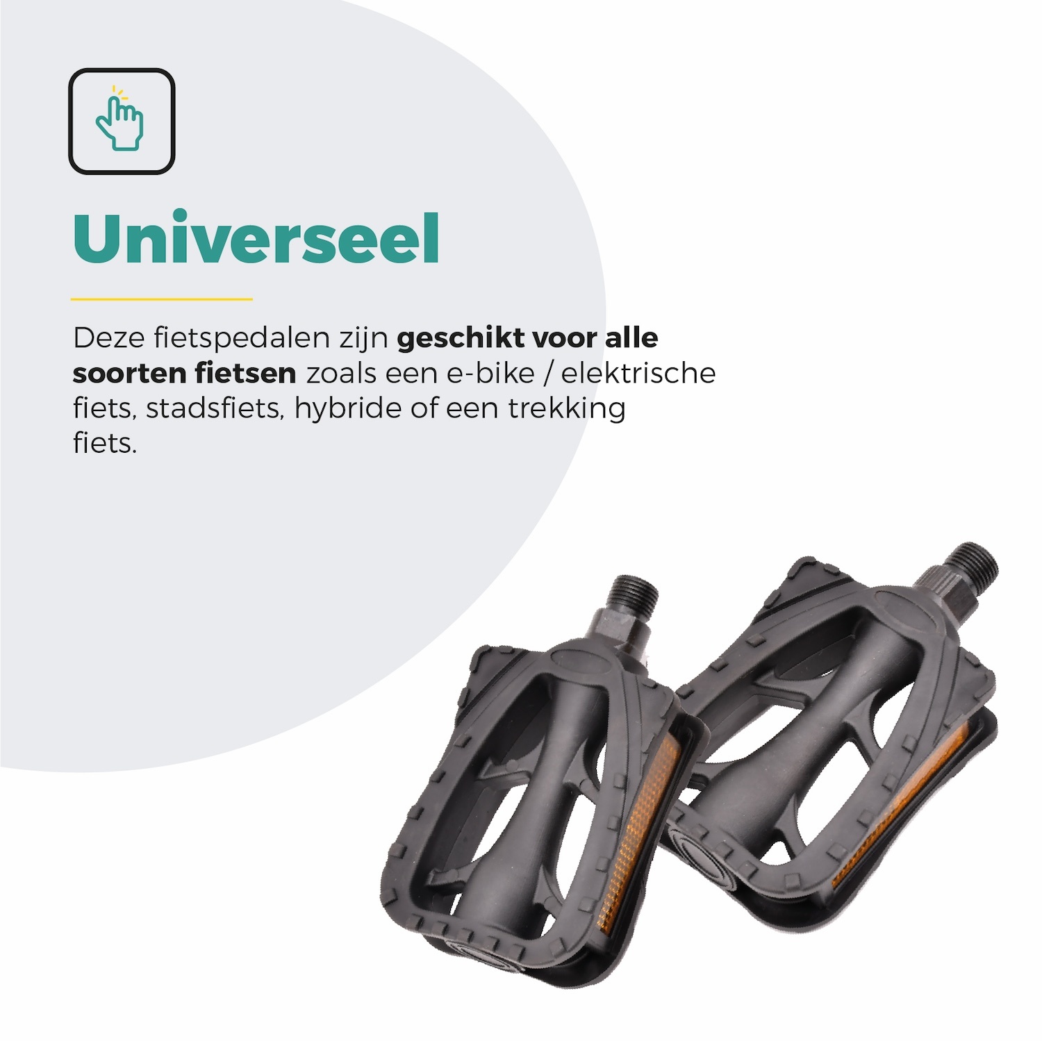 Voltano Antislip E-bike Fietspedalen 421165 Zwart - Universeel - Reflectoren